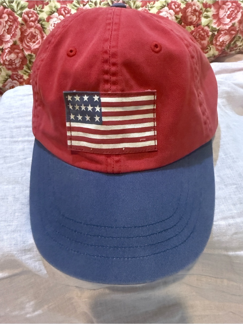 Polo by Ralph Lauren vintage Red and Blue Baseball Cap with American Flag Patch